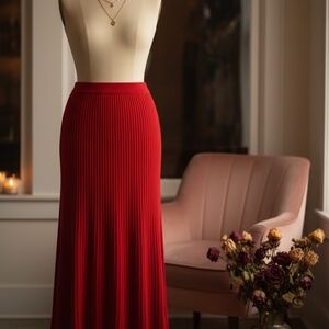 Chic Red Maxi Skirt